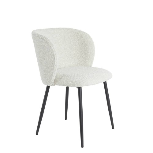 56x55x79 cm ELYNA curly matte cream-black chair