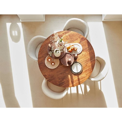 56x55x79 cm stoel ELYNA krullend mat crème-zwart