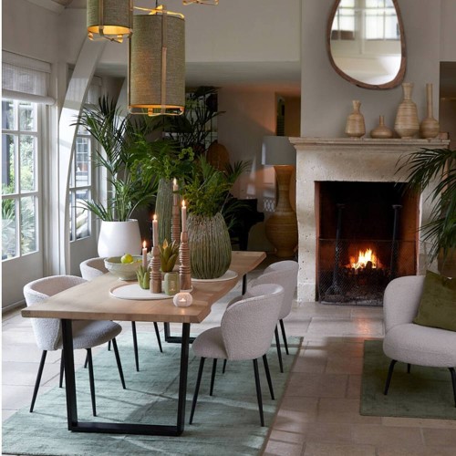 56x55x79 cm Sedia ELYNA riccio opaco crema-nero