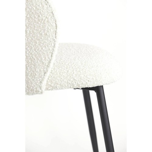 Stuhl 56x55x79 cm ELYNA bouclé creme-schwarz matt