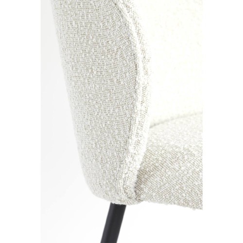 56x55x79 cm ELYNA curly matte cream-black chair