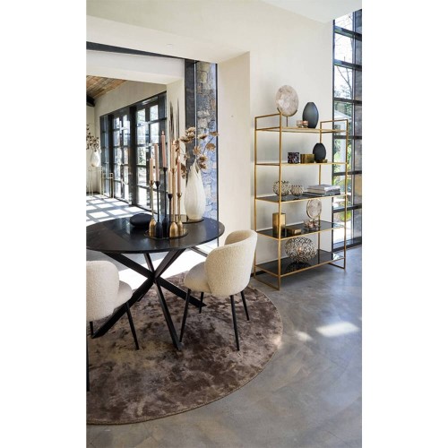 ELYNA sedia teddy 56x55x79 cm beige chiaro-nero opaco