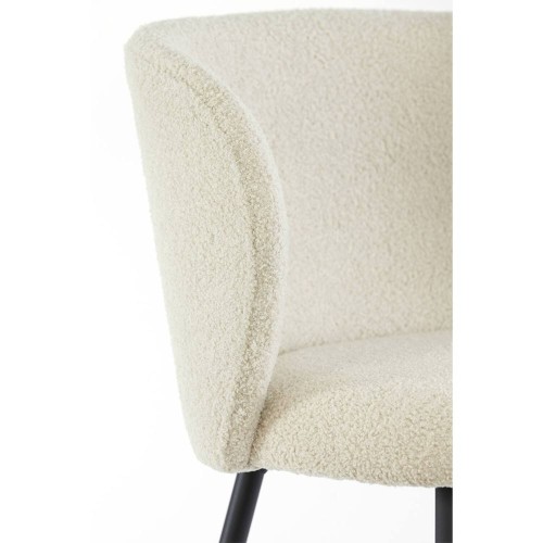 ELYNA teddy chair 56x55x79 cm light beige-matt black