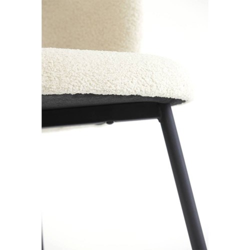 ELYNA sedia teddy 56x55x79 cm beige chiaro-nero opaco