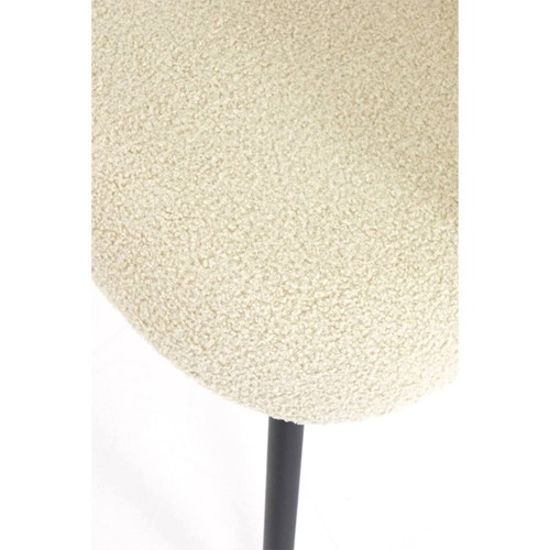 Silla de peluche ELYNA 56x55x79 cm beige claro-negro mate
