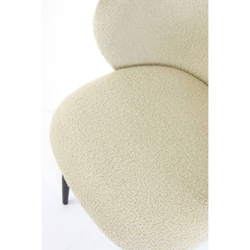 ELYNA teddy stoel 56x55x79 cm licht beige-zwart mat
