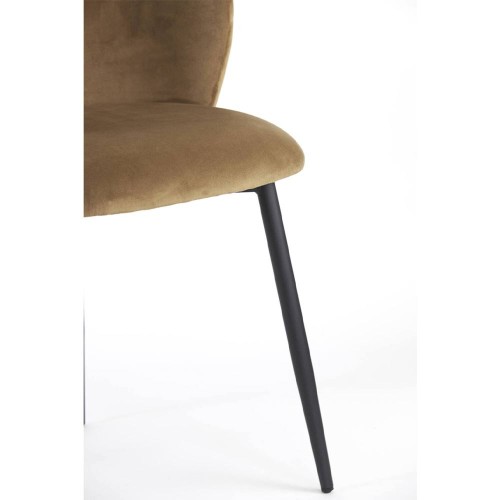 Silla ELYNA terciopelo marrón-negro mate 56x55x79 cm