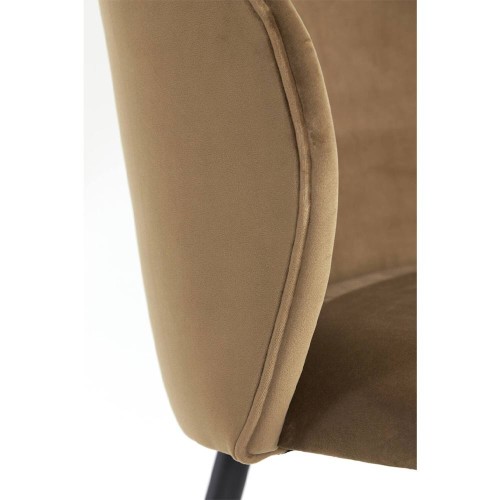 Stuhl 56x55x79 cm ELYNA velvet braun-schwarz matt