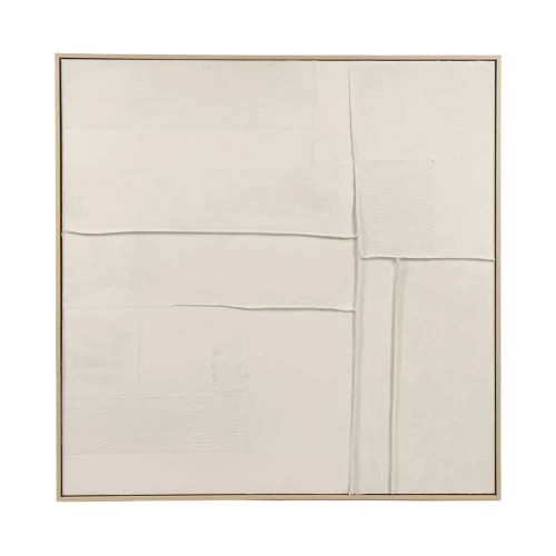 Toile avec cadre BLANCHE L 100 x W 5 x H 100 cm - blanc