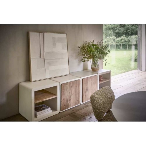 Canvas with WHITE frame L 100 x W 5 x H 100 cm - white