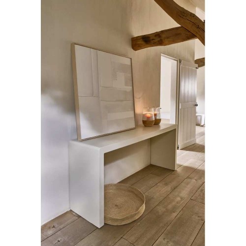 Toile avec cadre BLANCHE L 100 x W 5 x H 100 cm - blanc