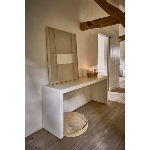 Leinwand mit Rahmen WEISS L 80 x W 5 x H 100 cm - Sand