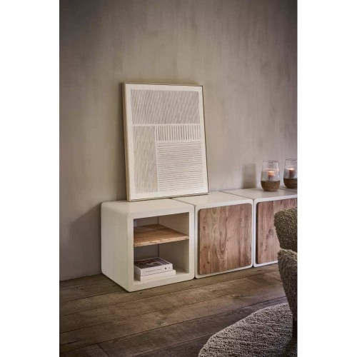 Leinwand mit Rahmen WEISS L 80 x W 5 x H 100 cm - weiß