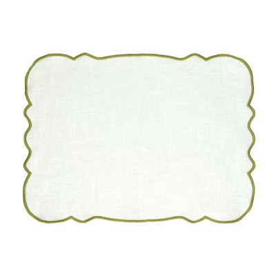 Mantel individual FARFALLE - blanco/oliva