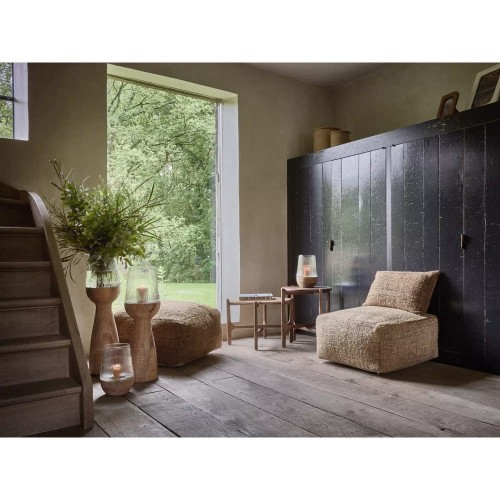 Pouf AYALA L 60 x L 60 x H 30 cm - marrone