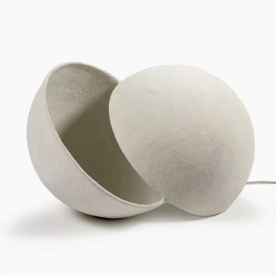 Lampadaire L blanc papier mache Earth Serax