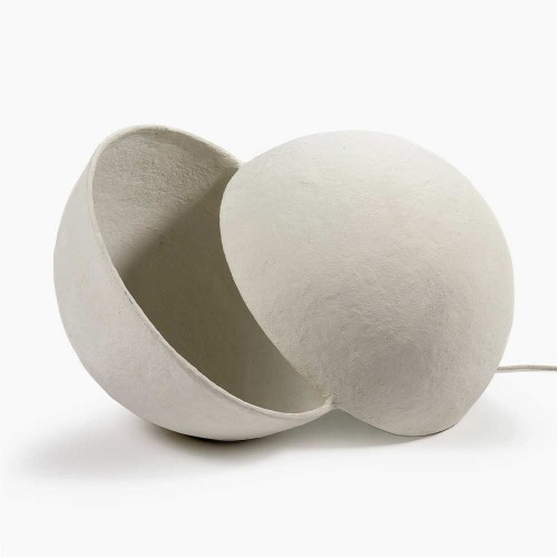Lampadaire L blanc papier mache Earth