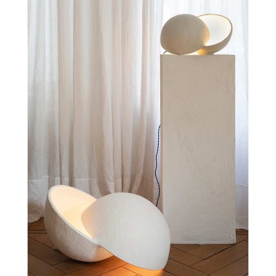 Floor lamp L white papier mache Earth 2