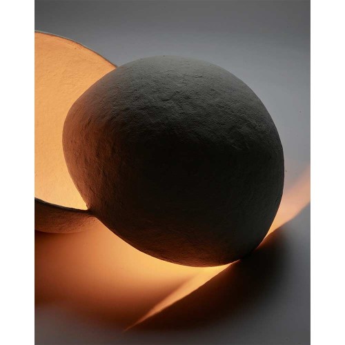 Floor lamp L white papier mache Earth