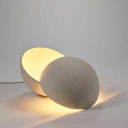 Floor lamp L white papier mache Earth