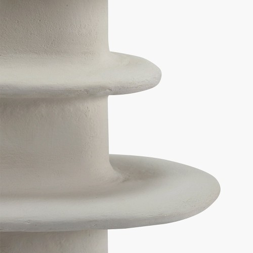 Aarde wit geometrisch papier-maché tafellampje