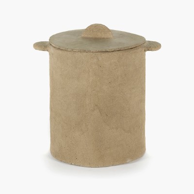 Pot with brown lid papier mache Earth Serax