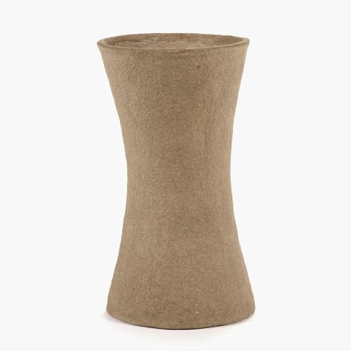 Jarrón S papel maché marrón Tierra