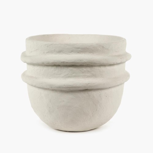 Vaso di fiori bianco in cartapesta Terra