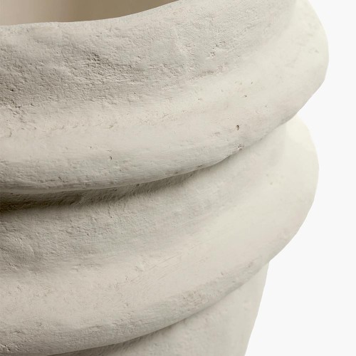 Maceta blanca de papel maché Tierra