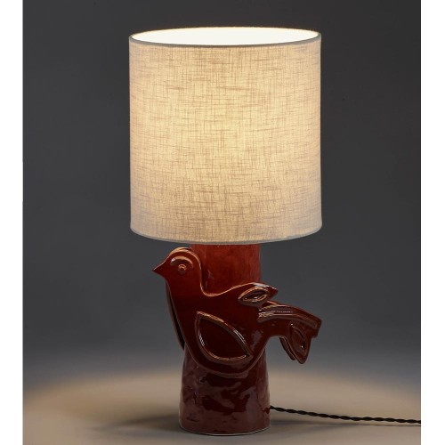 Tischlampe Rot - Beige Paloma