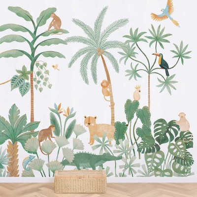 Papier peint panoramique - Animaux de la jungle YATSUNI