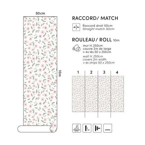 Papier peint EDEN - Éclat et boutons de fleurs