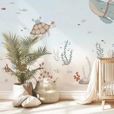 Panorama LOTAN wallpaper - Walvissen en de zeebodem Lilipinso