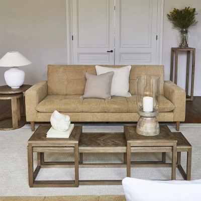 3,5-Sitzer-Sofa Nelson, Messing Seidenmatt, Chenille Jacquard Vogue 2