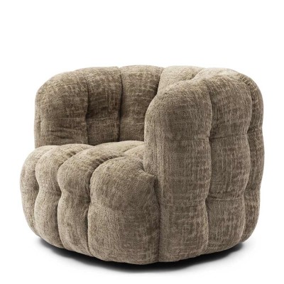 Arosa swivel armchair, open weave, taupe 2