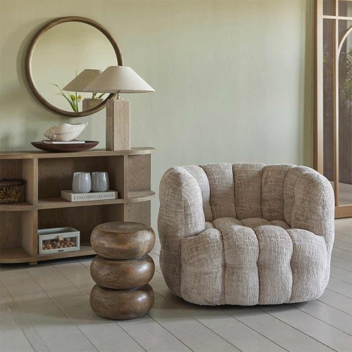 Fauteuil pivotant Arosa, tissage ouvert, naturel