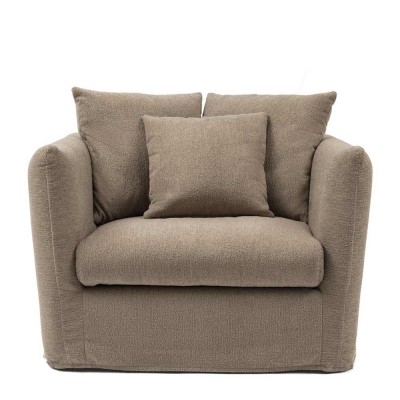 Fauteuil Lille, Rustiek taupe, Regent weefsel Riviera Maison