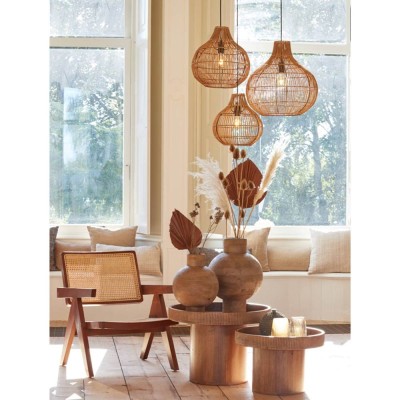 Hanging lamp Ø40x41.5 cm PACINO dark brown rattan 2