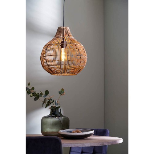 Hanglamp Ø40x41,5 cm PACINO donkerbruin rotan