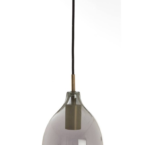 Suspension LUKARO bronze antique + verre fumée