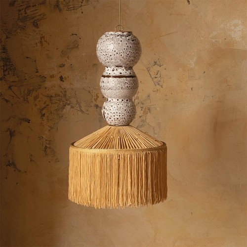 Suspension Henriette Parasol Raphia + Franges