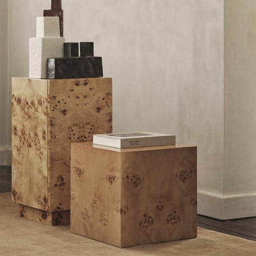 Table d'Appoint Burl Cube - Naturel