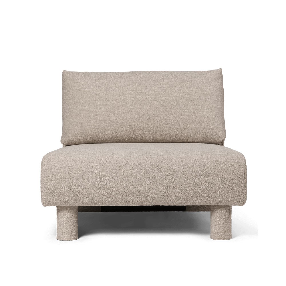 Zentrales Sofa Dase in weichem Bouclé-Stoff