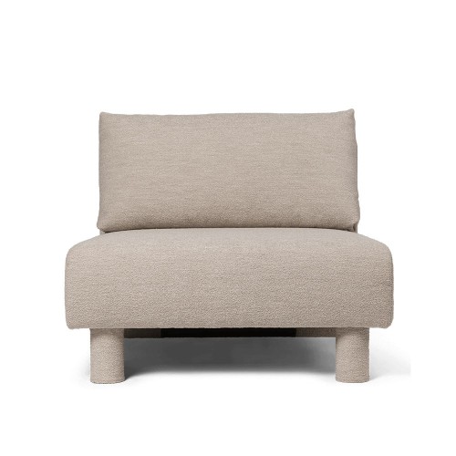 Zentrales Sofa Dase in weichem Bouclé-Stoff