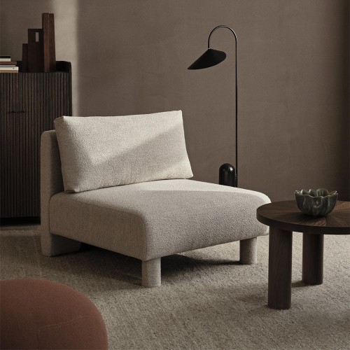 Zentrales Sofa Dase in weichem Bouclé-Stoff