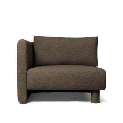 Sofa Dase Armrest Left Soft Bouclé dark brown