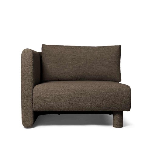 Sofa Dase Armrest Left Soft Bouclé dark brown