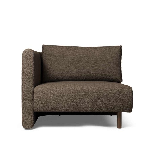 Sofa Dase Armlehne Links Soft Bouclé Dunkelbraun