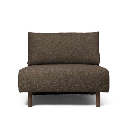 Zentralsofa Dase in weichem Bouclé-Stoff in Dunkelbraun