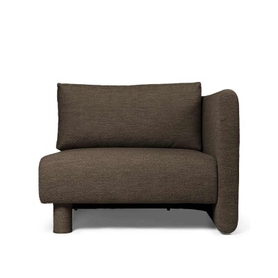 Sofa Dase Straight Armrest Soft Bouclé dark brown